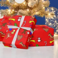 Cute christmas doodles wrapping paper