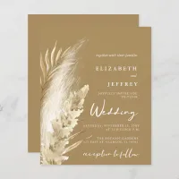 Budget Rustic Boho Pampas Wedding Invitation