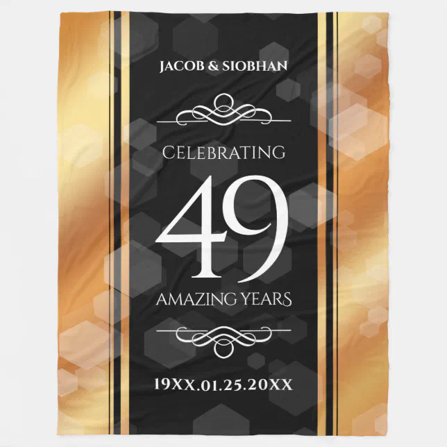 Elegant 49th Copper Wedding Anniversary Fleece Blanket