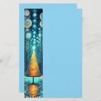 Iridescent Holiday Dream 🎄 Glowing Christmas Tree Stationery