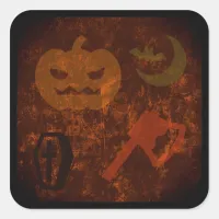 Halloween Scares on Eerie Background Square Sticker