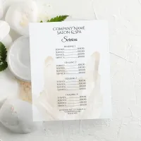 White Crystals Spa Salon Services Menu Flyer