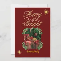 Merry Christmas Minimal bright arch Photo Holiday Card