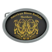 Golden Bison Running Across the Plains at Sunset Belt Buckle