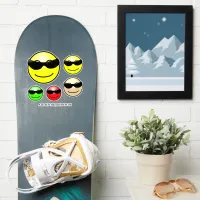 Wearing Shades Emoji Colorful Faces Add Name 8" Sticker