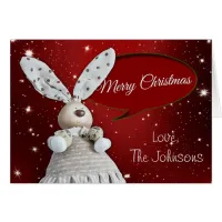 Add your Name to this cute Bunny Christmas Card