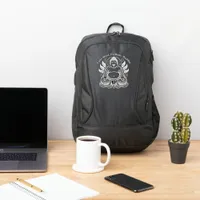 Tranquil White Buddha meditating on mountaintop Port Authority® Backpack