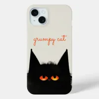 Grumpy Black Cat iPhone 15 Plus Case