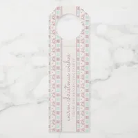 Cute Christmas Pastel Sweater Pattern Holiday Bottle Hanger Tag