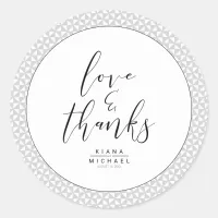 Simply Minimalist Wedding Thanks Black ID523 Classic Round Sticker