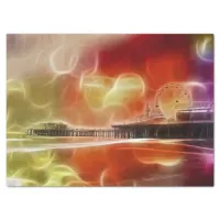 Colorful abstract Santa Monica Pier Tissue Paper