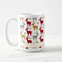 Red Christmas Reindeer Pattern#12 ID1009 Coffee Mug