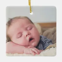 Baby's First Christmas Newborn Photo Keepsake Ceramic Ornament