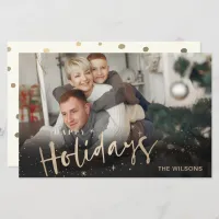 Budget Gold Happy Holidays Photo Holiday Card