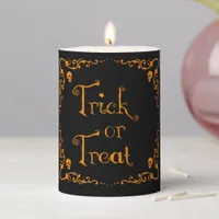 Pumpkin Orange Trick or Treat  Pillar Candle