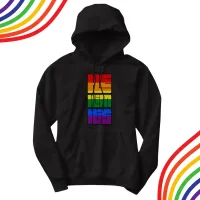 He Him His Pronouns Vertical Rainbow Design Hoodie