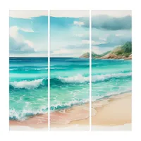 Coastal Tropical Beach Triptych