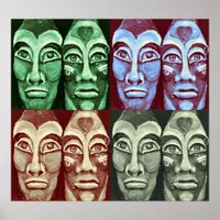 Mayan warriors - Surrealism Painted Artwork Poster