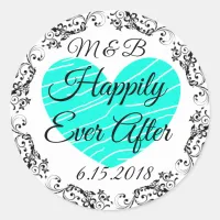 Monogrammed Happily Ever After Wedding Stickers