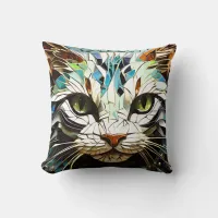 Mosaic Cat Cushion throw pillows