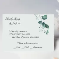 Romantic Pastel Green Eucalyptus Wedding RSVP Card