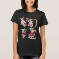 Peach Floral Elegant Feminine Go Vote T-Shirt