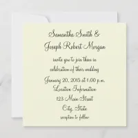 Solid Beige Wedding Invitation