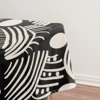 Caribbean Tribal Mudcloth: Black, White, Tablecloth