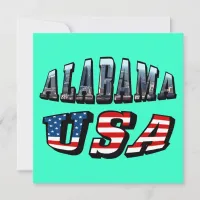 Alabama Picture and USA Flag Font Invitation