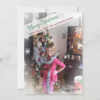 Add Your Photo Snowflakes Vignette Edges Christmas Invitation