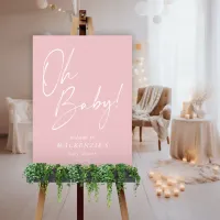 Minimalist Blush Pink Oh Baby Baby Shower Welcome Foam Board