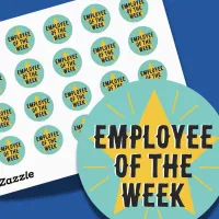 Employee of the week Star Worker Boss badge Classic Round Sticker