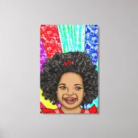 Happy Curls Pop Art Laughing Girl    Canvas Print