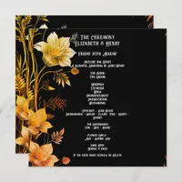 Elegant Wedding Black and Gold Floral Invitations