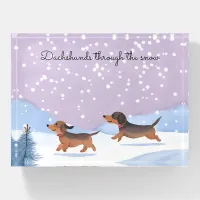 Dachshunds Through The Snow Festive Dog Christmas Paperweight