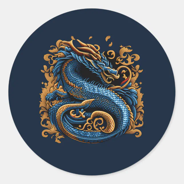 Dragon Medieval Theme Classic Round Sticker