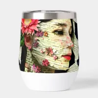 Pretty Woman Art Collage   Thermal Wine Tumbler