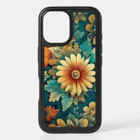 Abstract Daisy and Leaves Botanical Illustration iPhone 16 Case