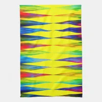 [Rainbow Fiesta] Harlequin Geometric Bright Yellow Towel