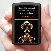 UFO at Area 51 Under Starlit Sky Zippo Lighter