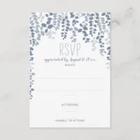 Rustic Floral Wedding RSVP / Reply (Dusty Blue)