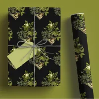 Moody Forest Glam Botanical Diamond Wrapping Paper Sheets