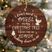 Angel in Heaven Photo Memorial Christmas Ceramic Ornament