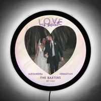 Romantic Wedding Photo Upload Heart Shaped Cutout LED Sign