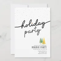 Elegant Minimalist Typography Holiday Party Invitation