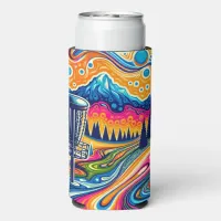 Psychedelic Disc Golf Course in the Mountains Seltzer Can Cooler