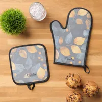 Golden Foliage Dreams Autumn Nature Beauty Oven Mitt & Pot Holder Set