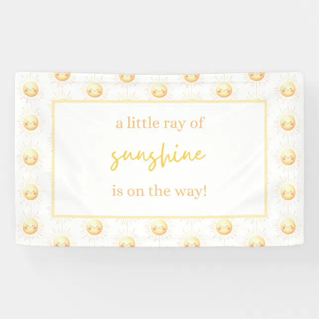 A Little Ray of Sunshine is on the Way Baby Shower Banner