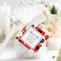 Red Poppy Flowers Floral Wedding Thank You Favor Tags