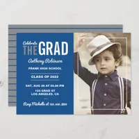 Blue and Grey Graduation Party Invitation